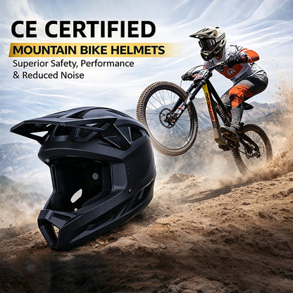 Full-Face MTB Helmet  CE Certified  All-Around Protection with Precision Ventilation