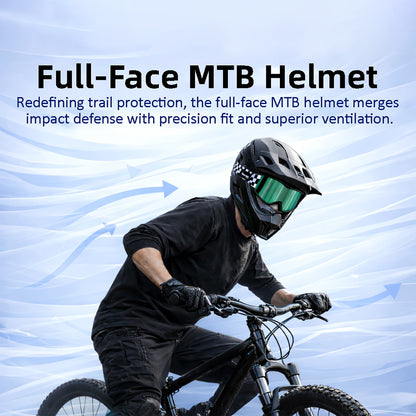 Full-Face MTB Helmet  CE Certified  All-Around Protection with Precision Ventilation