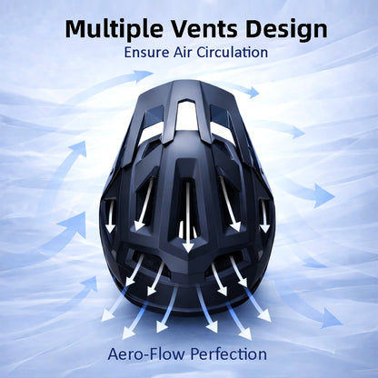 Full-Face MTB Helmet  CE Certified  All-Around Protection with Precision Ventilation
